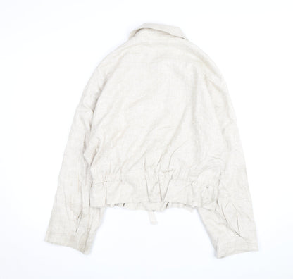 Marks and Spencer Women’s Beige Linen Blend Zip Short Jacket Size 8