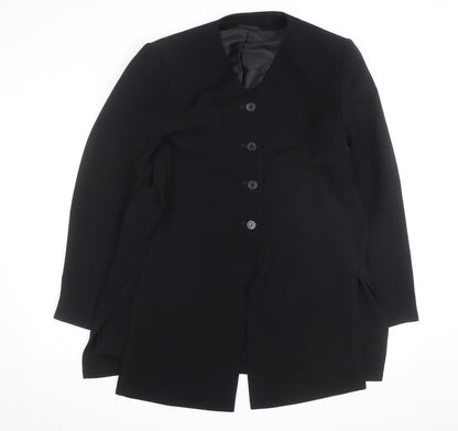BHS Women’s Black Long Overcoat Size 20 Classic Smart Lined