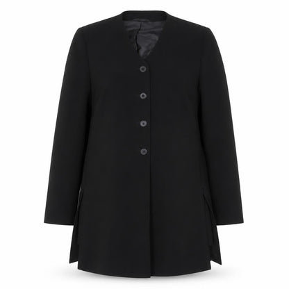 BHS Women’s Black Long Overcoat Size 20 Classic Smart Lined