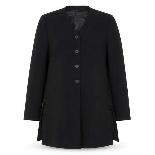 BHS Women’s Black Long Overcoat Size 20 Classic Smart Lined