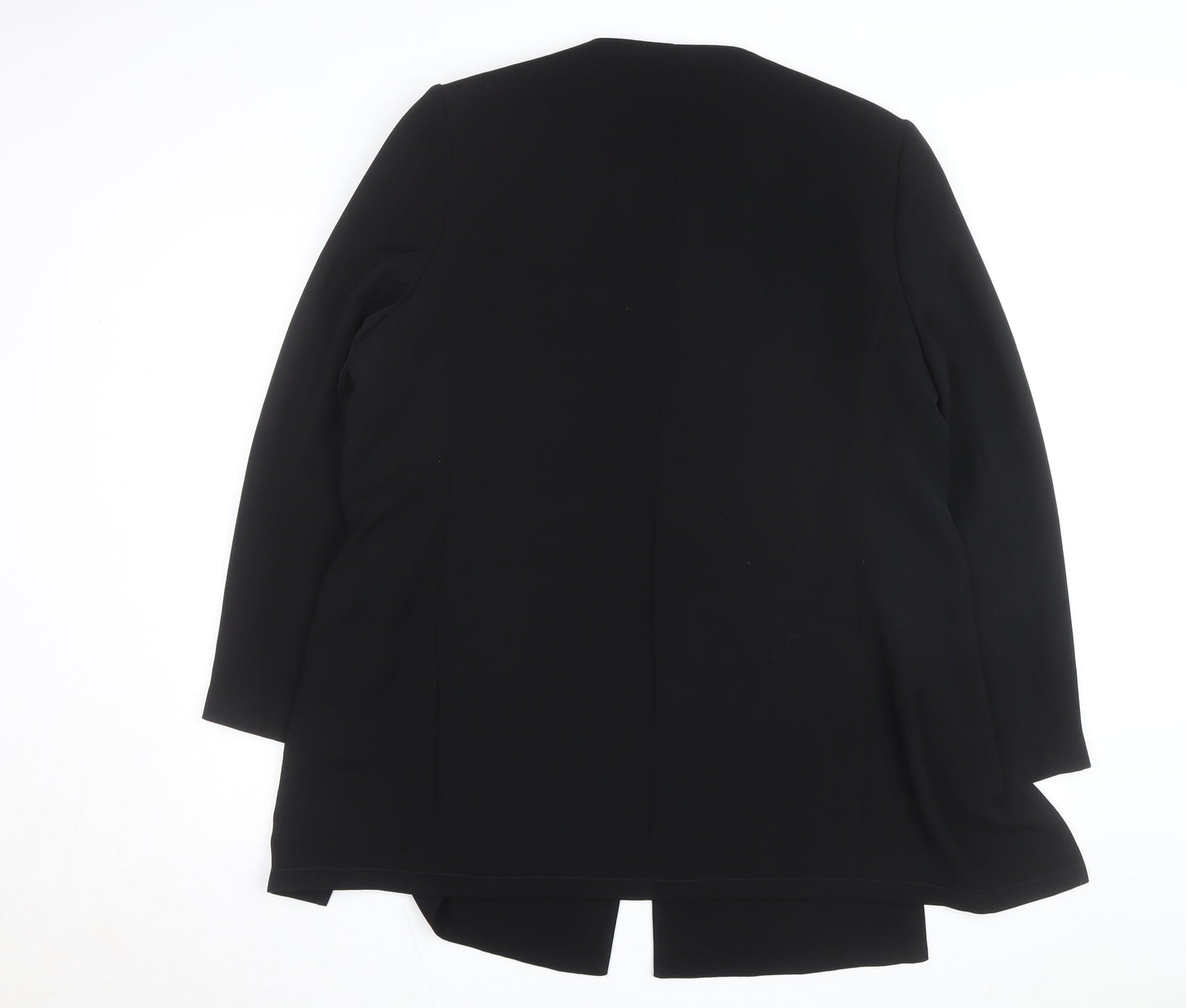 BHS Women’s Black Long Overcoat Size 20 Classic Smart Lined