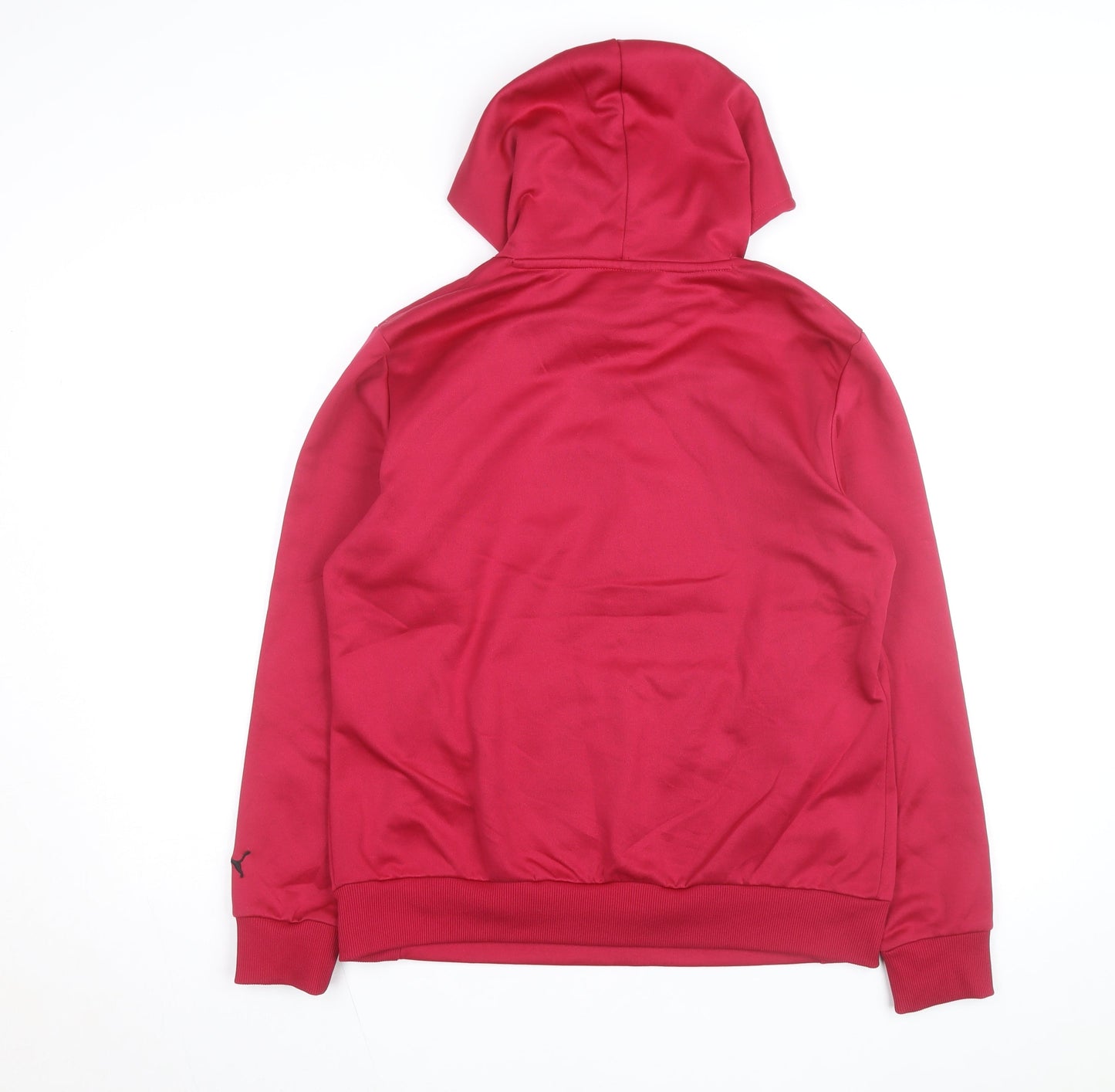 Puma Womens Red Pullover Hoodie Size 14 Logo Fleece Casual