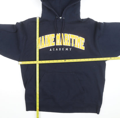 Champion Men's Blue Pullover Hoodie L Maine Maritime Academy Fleece