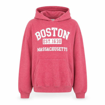 Jerzees Men’s Red Pullover Hoodie S College Boston Graphic Fleece