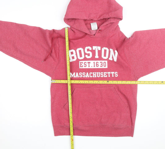 Jerzees Men’s Red Pullover Hoodie S College Boston Graphic Fleece