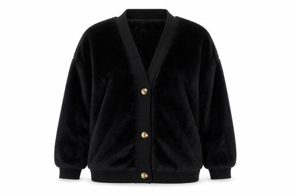 Marks and Spencer Women’s Black Fleece V-Neck Cardigan M