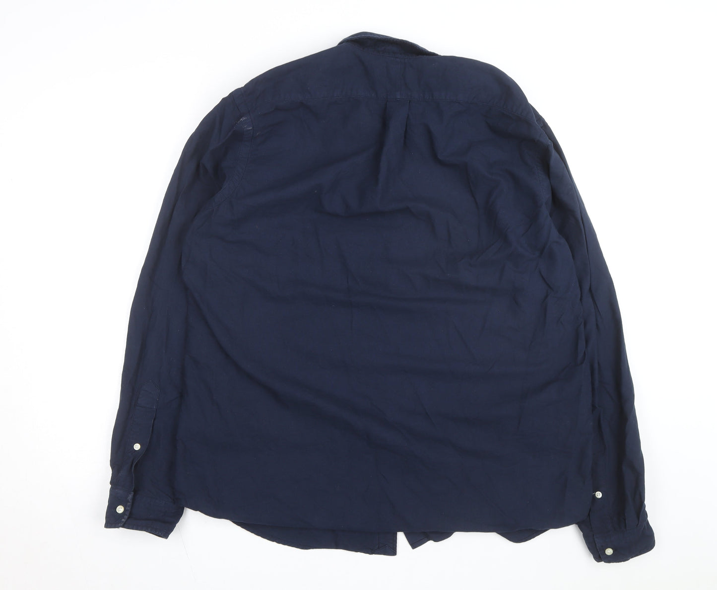 Ralph Lauren Men's Blue XL Slim Fit Button-Down Cotton Shirt