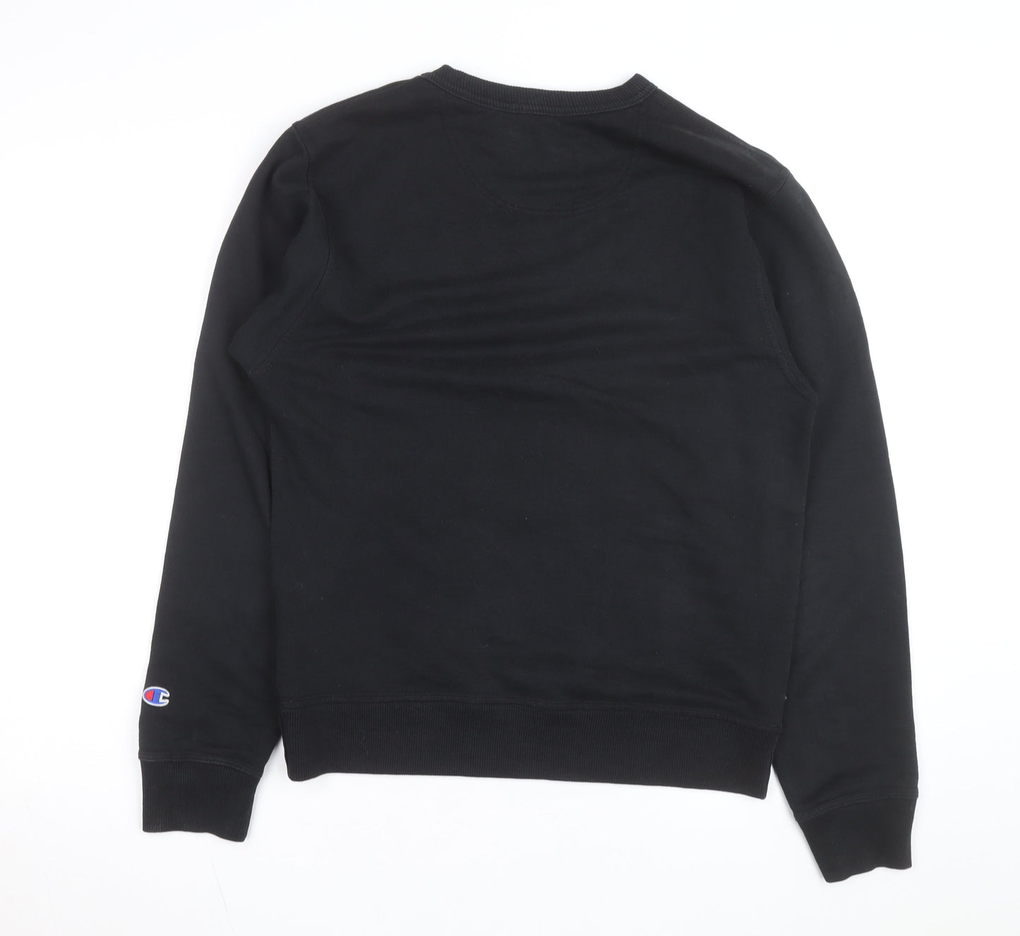 Champion Men's Black Crew Neck Logo Sweatshirt Size S
