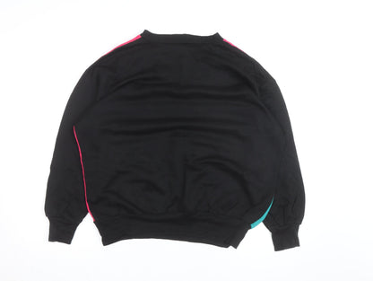 Young Stuff III Womens Black Pink Teal 80s Graphic Pullover Sweatshirt Size M