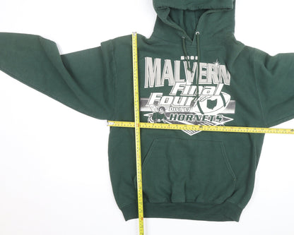 Jerzees Men’s Green Pullover Hoodie M Malvern Hornets Graphic Fleece