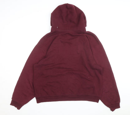 Russell Athletic Men's Red Pullover Hoodie L Basketball Graphic
