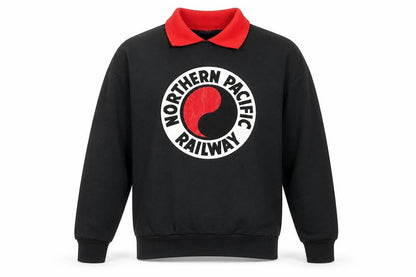Signal Men's Black Collared Retro Graphic Sweatshirt Size M