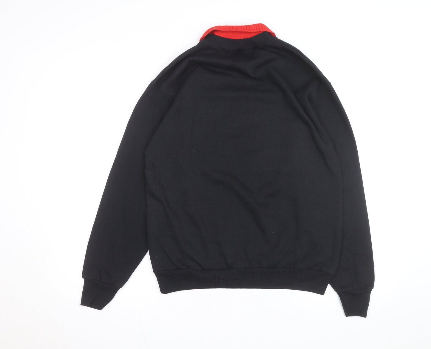 Signal Men's Black Collared Retro Graphic Sweatshirt Size M
