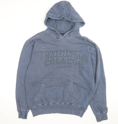 JanSport Men's Blue Hamilton College Pullover Hoodie M Vintage Cotton