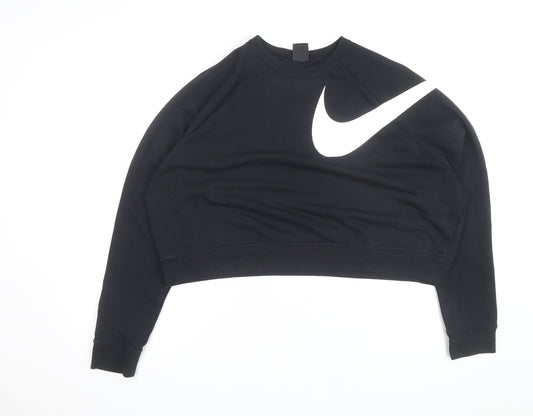 Nike Women's Black XL Dri-Fit Cropped Pullover Sweatshirt