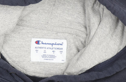 Champion Men's Blue Pullover Hoodie M Regular Fit Fleece