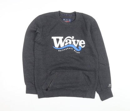 Russell Athletic Men's Grey Small Sweatshirt Wave Volleyball Pullover