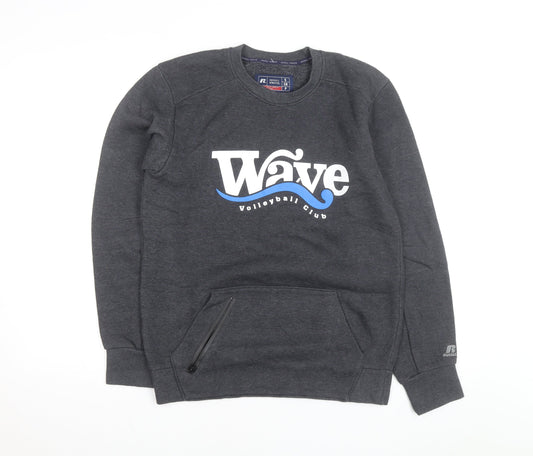 Russell Athletic Men's Grey Small Sweatshirt Wave Volleyball Pullover