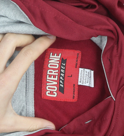 Cover One Apparel Men’s Red L Pullover Hoodie with Logo