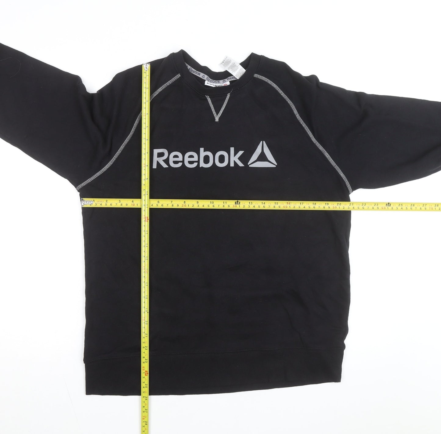 Reebok Men's Black Medium Pullover Sweatshirt Crew Neck Sportswear