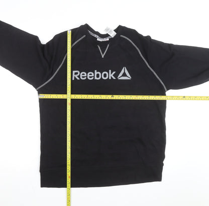 Reebok Men's Black Medium Pullover Sweatshirt Crew Neck Sportswear
