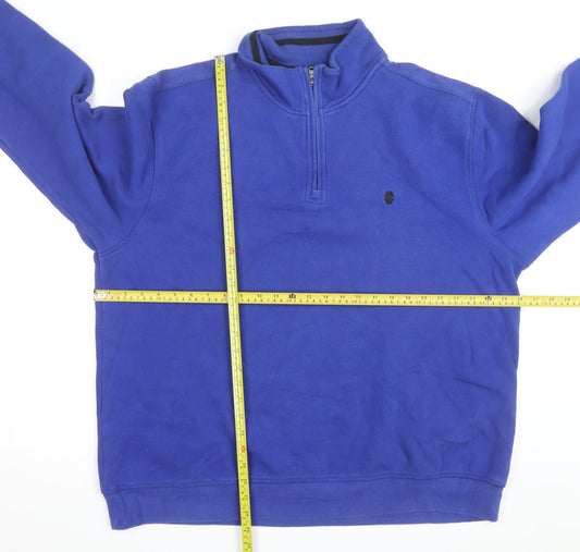 IZOD Men's Blue 2XL 1/4 Zip Fleece Sweatshirt Pullover