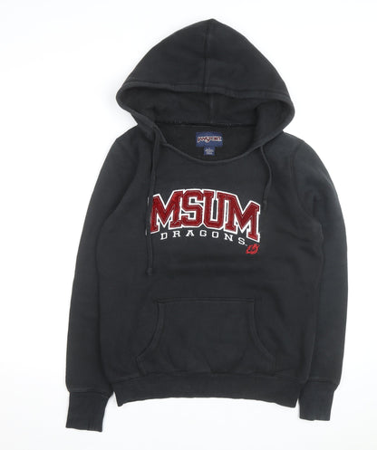 Jansport Mens Black L Pullover Hoodie MSUM Dragons Graphic Fleece