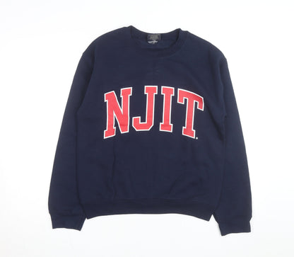 MV Sport Men's Blue NJIT Logo Crew Neck Sweatshirt Size S