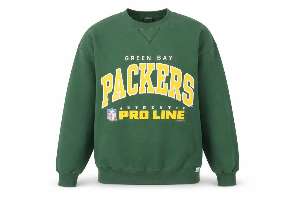 Russell Athletic Men's Green Packers Sweatshirt Medium Pullover Crew Neck