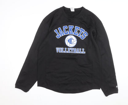 Badger Sport Men's Black Volleyball Crew Neck Pullover Sweatshirt M