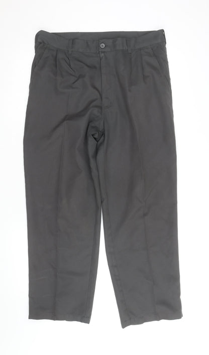 Dunlop Men’s Black 36” Regular Fit Pleated Dress Trousers