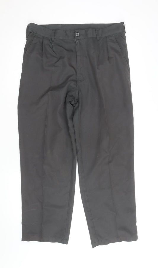 Dunlop Men’s Black 36” Regular Fit Pleated Dress Trousers