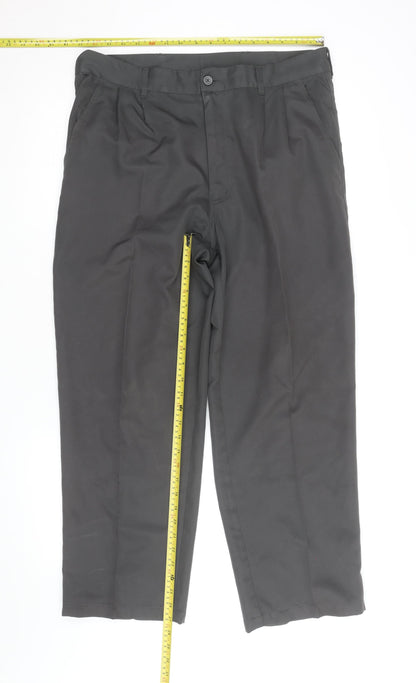 Dunlop Men’s Black 36” Regular Fit Pleated Dress Trousers