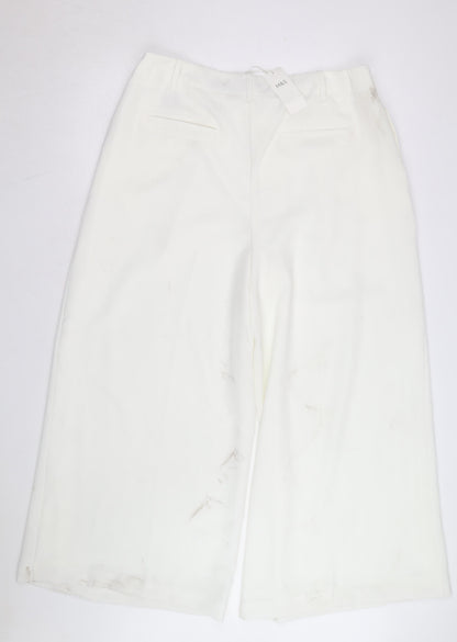 Marks and Spencer Women’s Ivory Wide-Leg Trousers Size 18