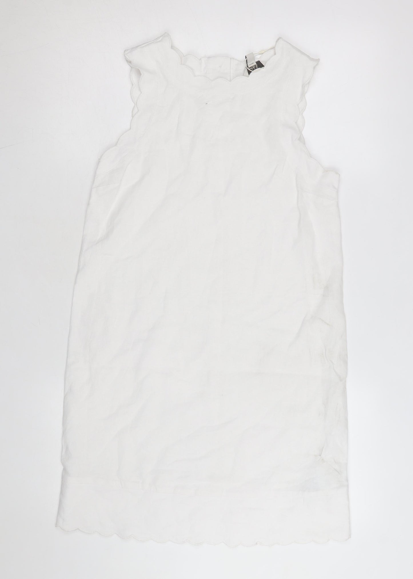 Marks and Spencer Women's White Linen Shift Dress Size 6