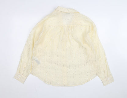 Marks and Spencer Women’s Beige Sequin Button-Up Shirt Size 12