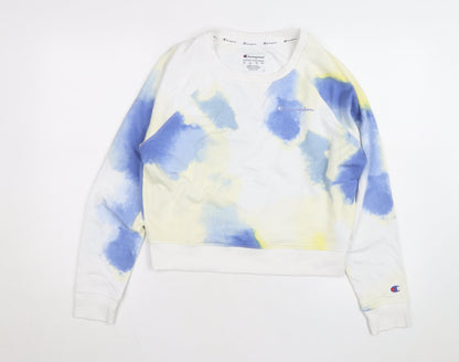 Champion Women's Blue Tie Dye Pullover Sweatshirt Size L