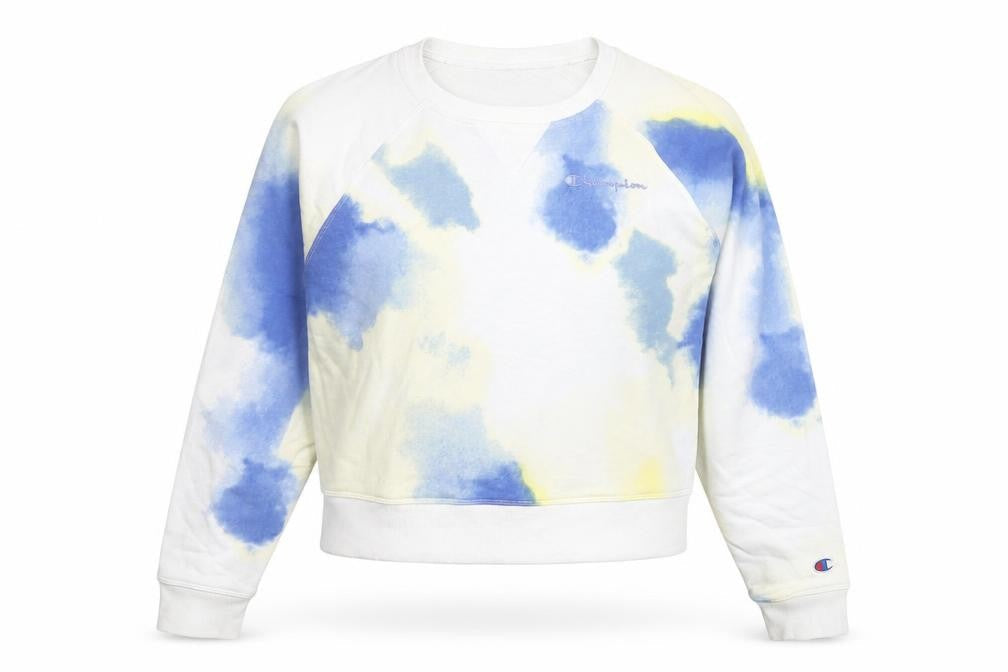 Champion Women's Blue Tie Dye Pullover Sweatshirt Size L