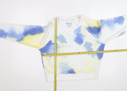 Champion Women's Blue Tie Dye Pullover Sweatshirt Size L