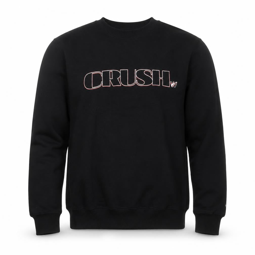 Champion Men's Black Pullover Sweatshirt L Crew Neck Graphic Print