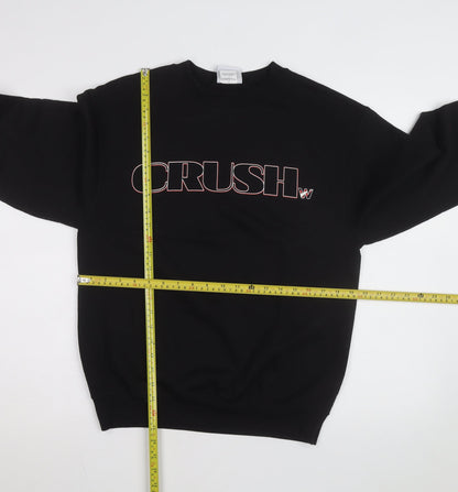 Champion Men's Black Pullover Sweatshirt L Crew Neck Graphic Print