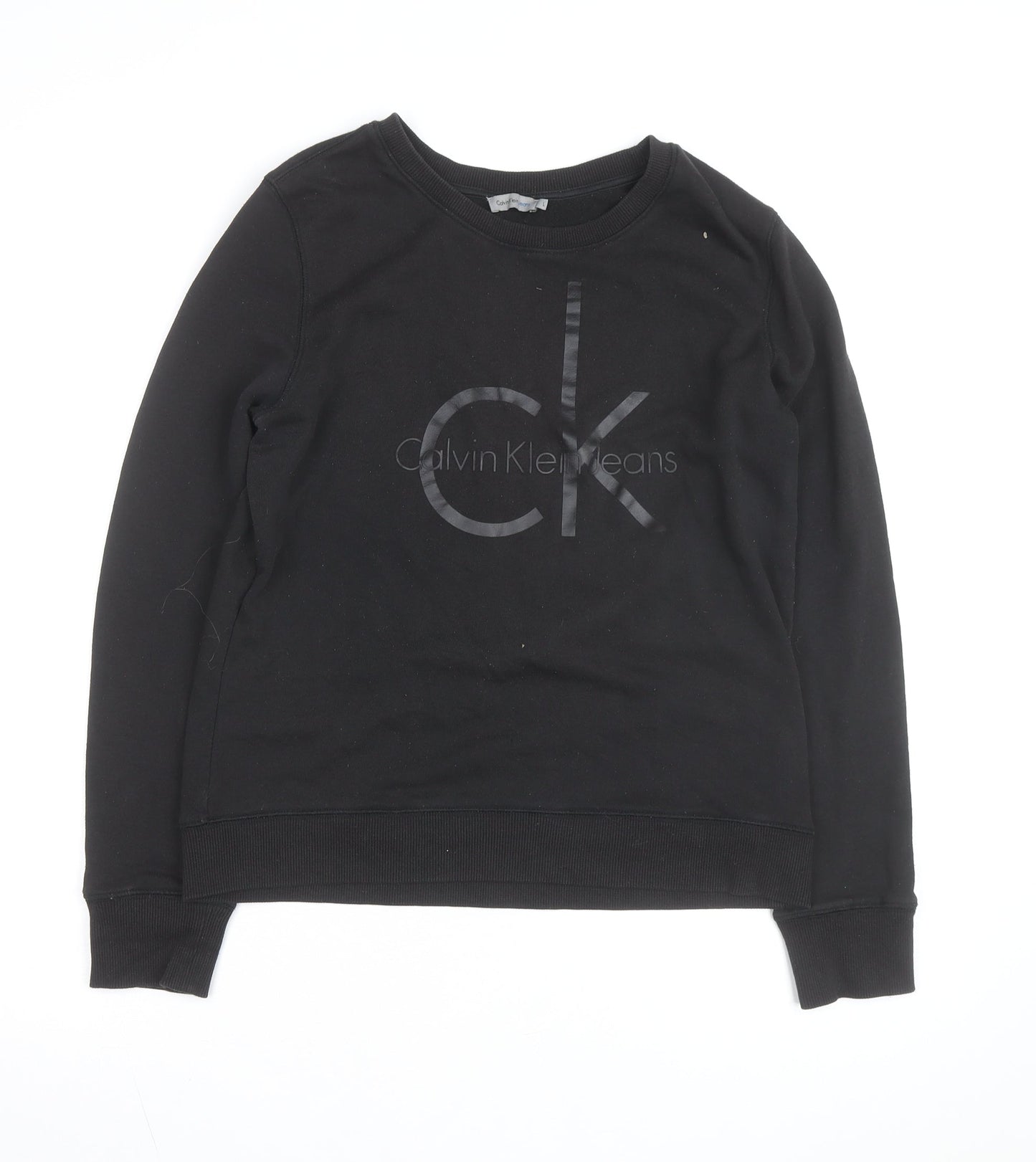 Calvin Klein Jeans Men's Black Logo Crew Neck Sweatshirt L