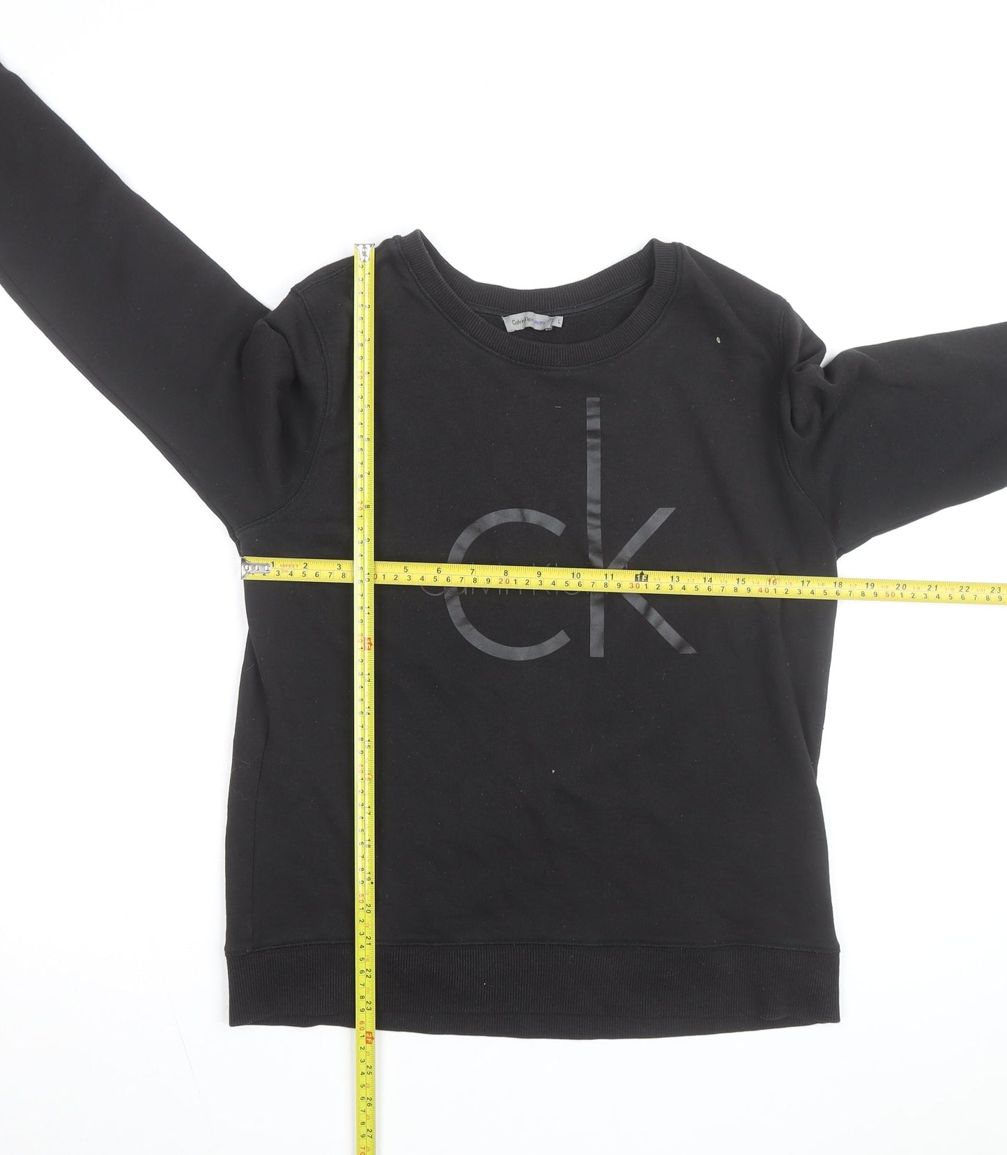 Calvin Klein Jeans Men's Black Logo Crew Neck Sweatshirt L