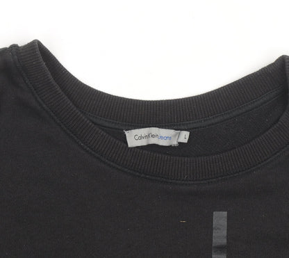 Calvin Klein Jeans Men's Black Logo Crew Neck Sweatshirt L