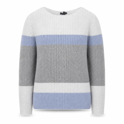 Gap Men’s Grey Striped Chunky Knit Cotton Pullover Jumper Size S