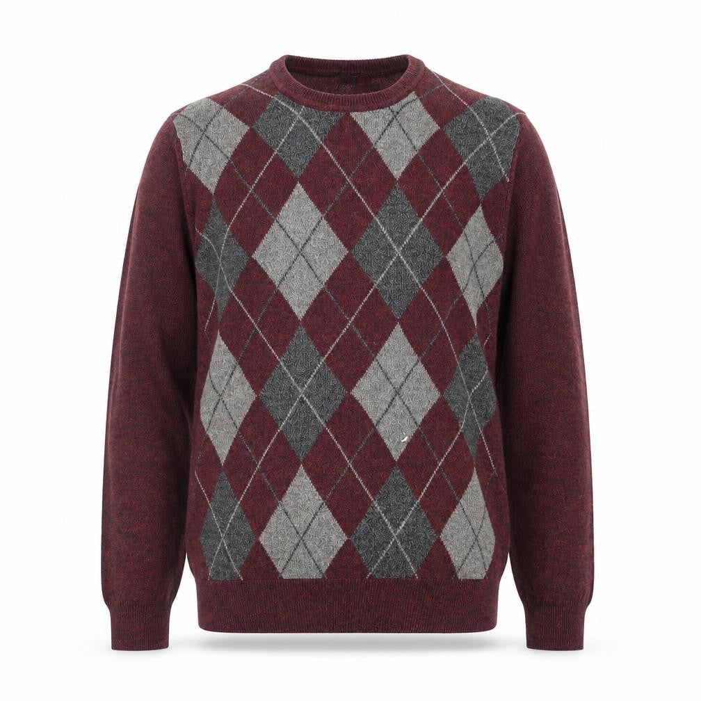 Dockers Mens Red Argyle Knit Acrylic Pullover Jumper XL