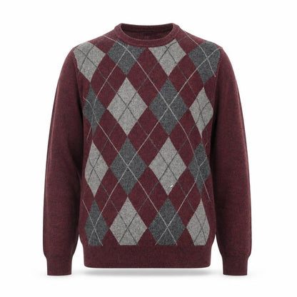 Dockers Mens Red Argyle Knit Acrylic Pullover Jumper XL
