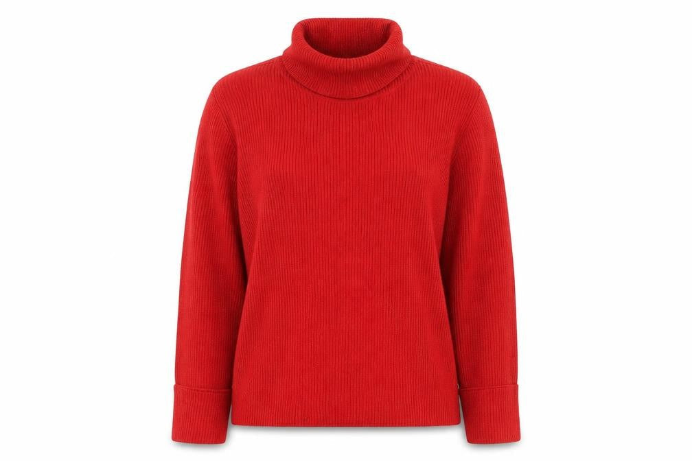 OUTFIT Women's Red Roll Neck Knit Jumper Size L Long Sleeve