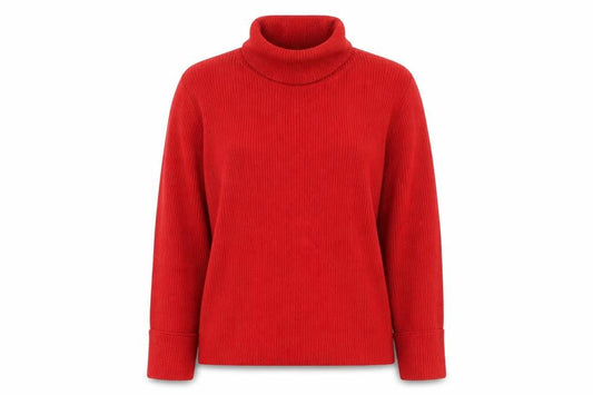 OUTFIT Women's Red Roll Neck Knit Jumper Size L Long Sleeve