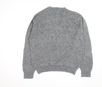 Jantzen Men's Grey V-Neck Acrylic Knit Jumper Size L